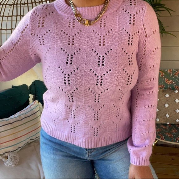 Gal Purple Pastel Granolacore Sweater Size Medium - Picture 1 of 6